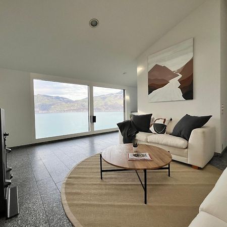 Wohnung Mit Grossartiger Seesicht Und Balkon Spiez Luaran gambar